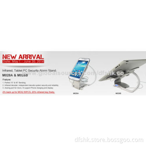 silver mobile phone security holder one cable with charging function